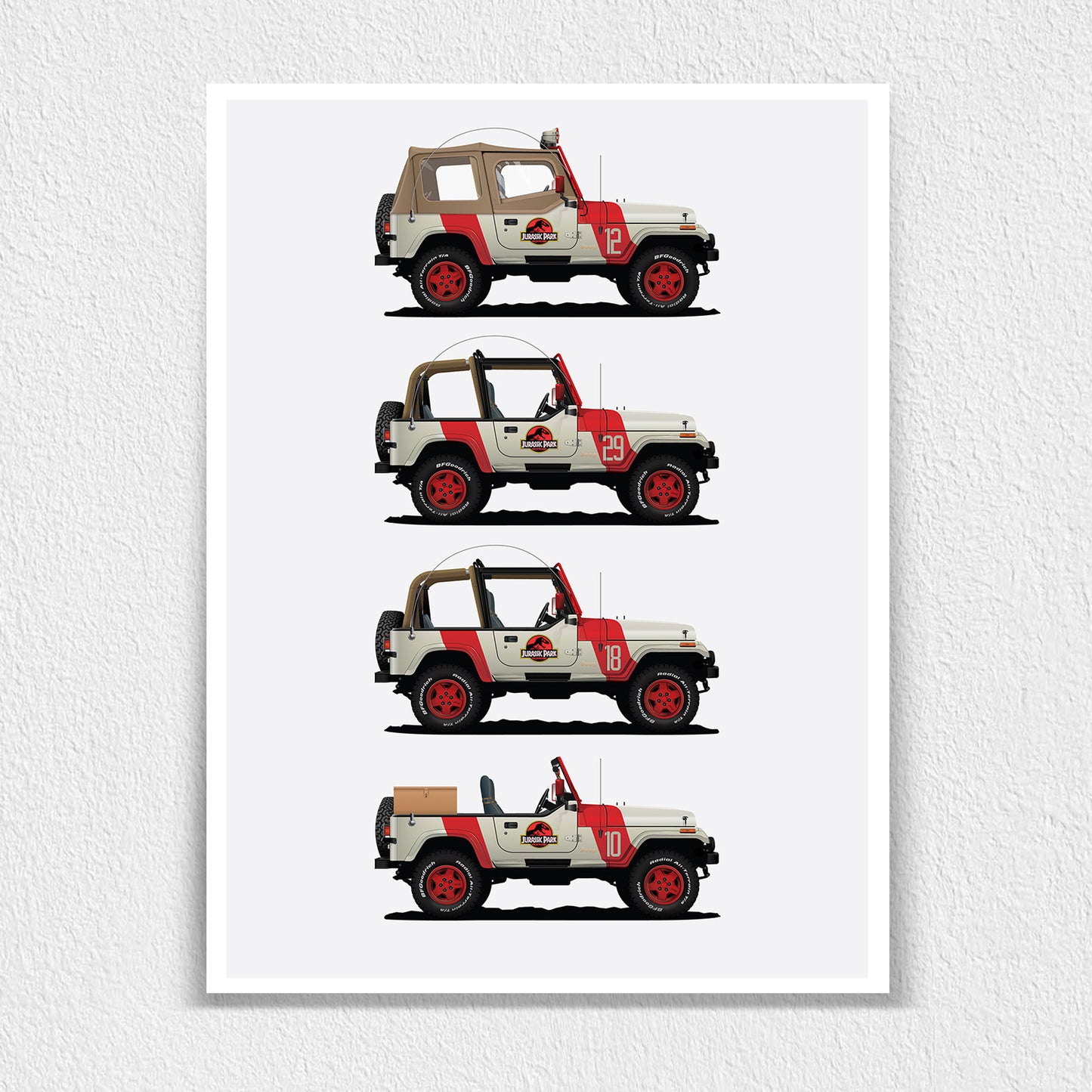 Jurassic Park Staff Vehicles Collection Print