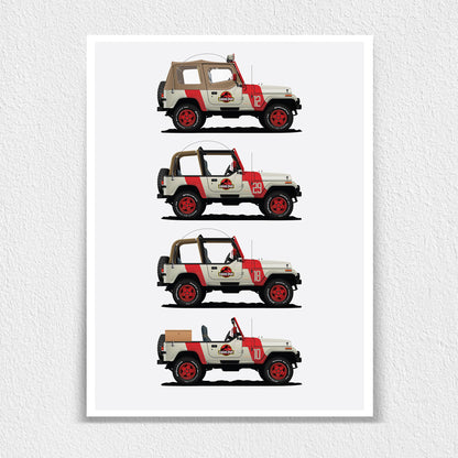 Jurassic Park Staff Vehicles Collection Print