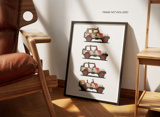 Jurassic Park Staff Vehicles Collection Print