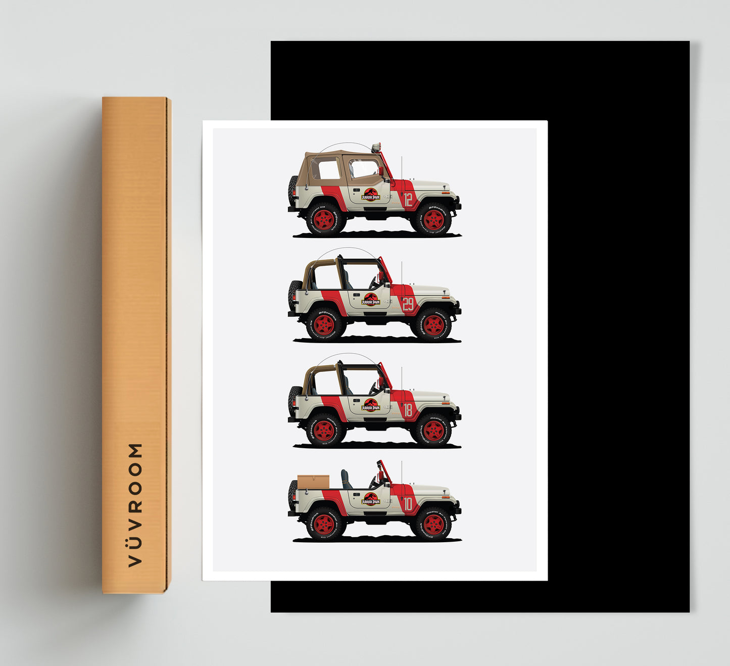 Jurassic Park Staff Vehicles Collection Print