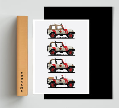Jurassic Park Staff Vehicles Collection Print